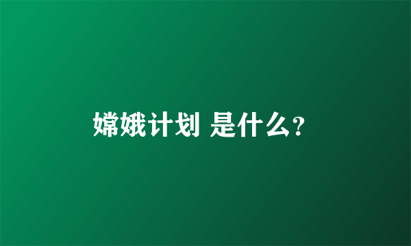 嫦娥计划 是什么？