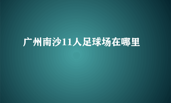 广州南沙11人足球场在哪里