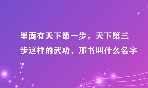 里面有天下第一步，天下第三步这样的武功，那书叫什么名字？