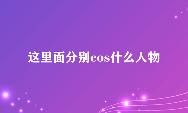 这里面分别cos什么人物