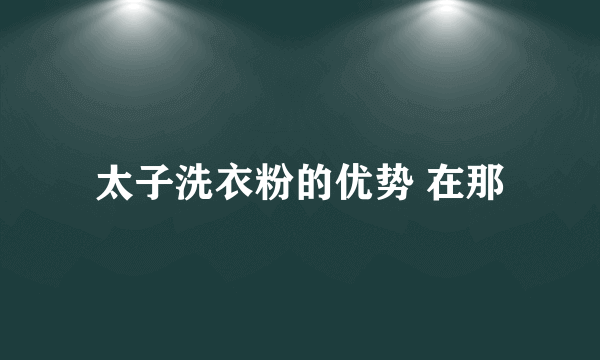 太子洗衣粉的优势 在那