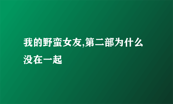 我的野蛮女友,第二部为什么没在一起