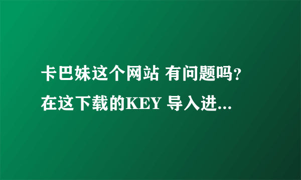 卡巴妹这个网站 有问题吗？在这下载的KEY 导入进去 ，跟原版的使用起来一样吗？