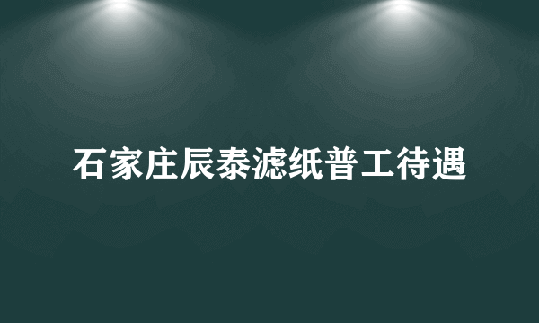 石家庄辰泰滤纸普工待遇