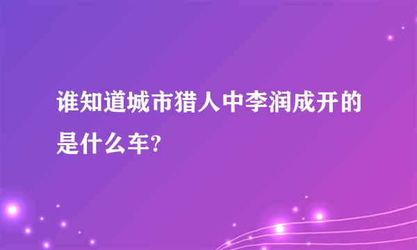 谁知道城市猎人中李润成开的是什么车?