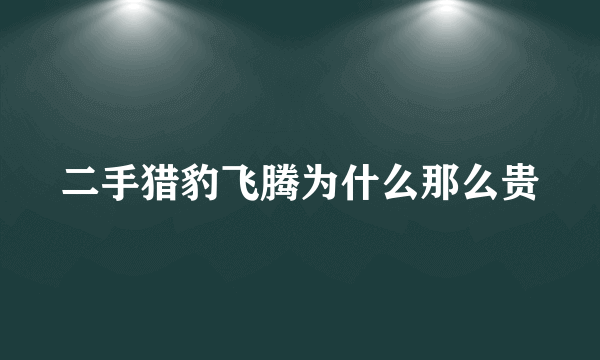 二手猎豹飞腾为什么那么贵