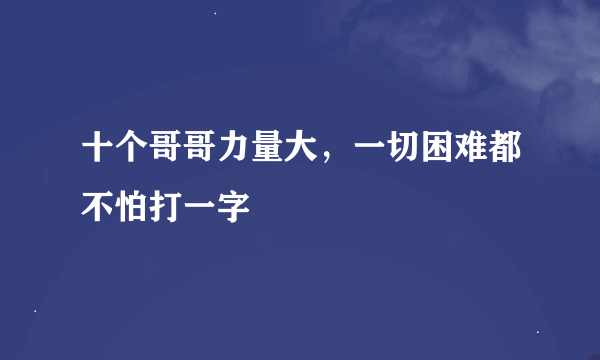 十个哥哥力量大，一切困难都不怕打一字