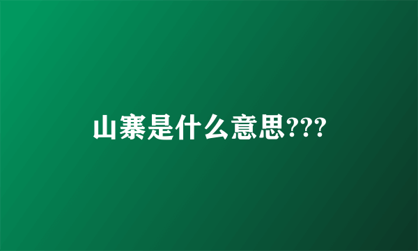 山寨是什么意思???