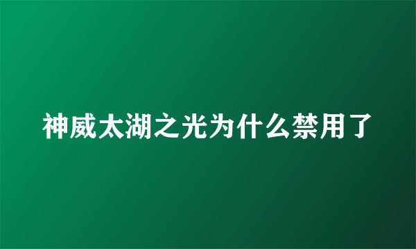 神威太湖之光为什么禁用了