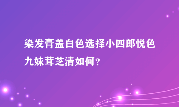 染发膏盖白色选择小四郎悦色九妹茸芝清如何？