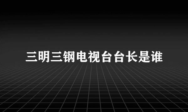 三明三钢电视台台长是谁