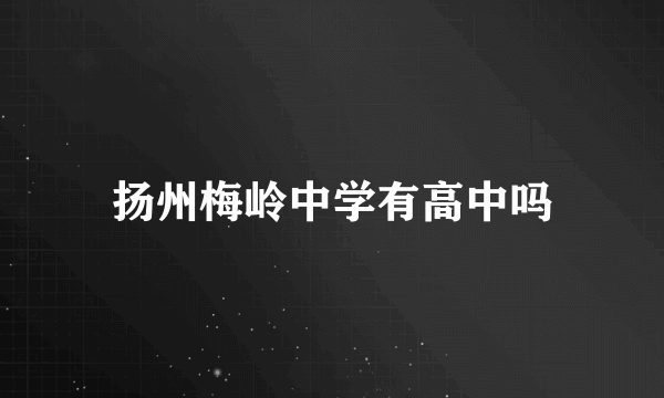 扬州梅岭中学有高中吗