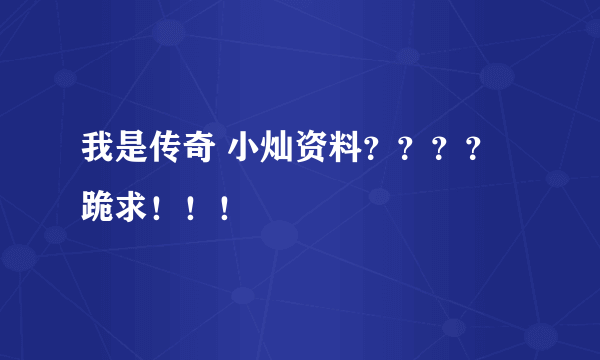 我是传奇 小灿资料？？？？跪求！！！