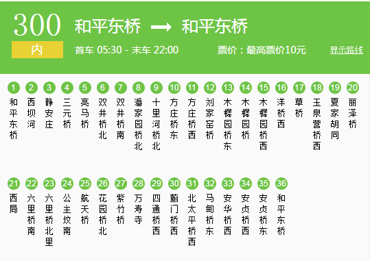 北京公交300路线路图