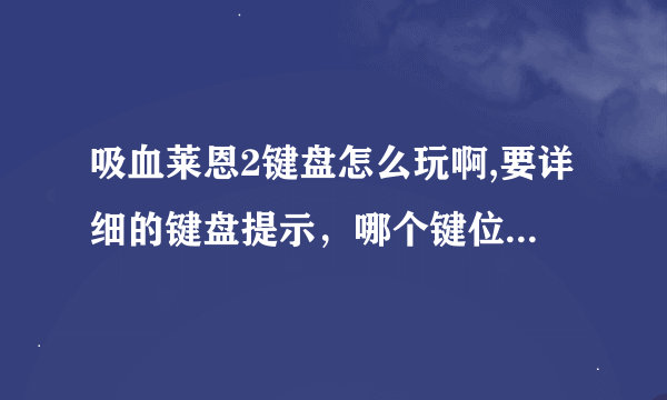 吸血莱恩2键盘怎么玩啊,要详细的键盘提示，哪个键位有什么用，麻烦高人帮忙解答！