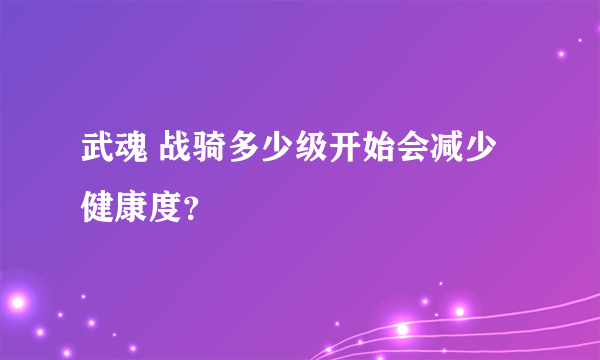 武魂 战骑多少级开始会减少健康度？