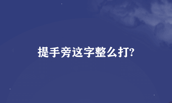 提手旁这字整么打?