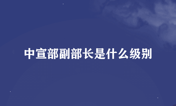 中宣部副部长是什么级别