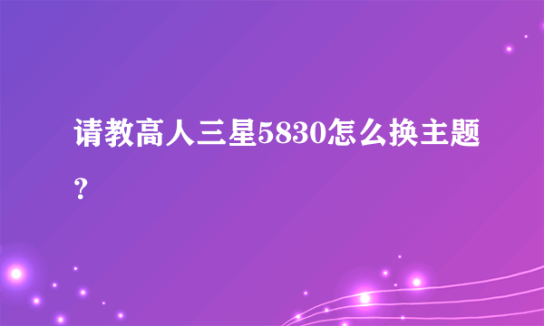 请教高人三星5830怎么换主题？