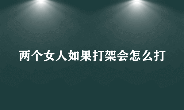 两个女人如果打架会怎么打