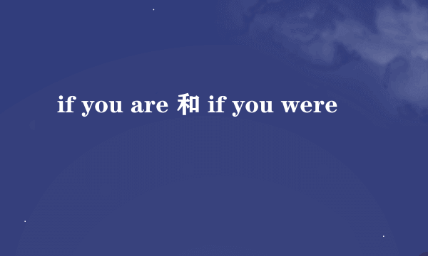 if you are 和 if you were