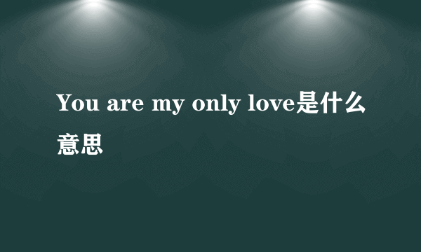 You are my only love是什么意思