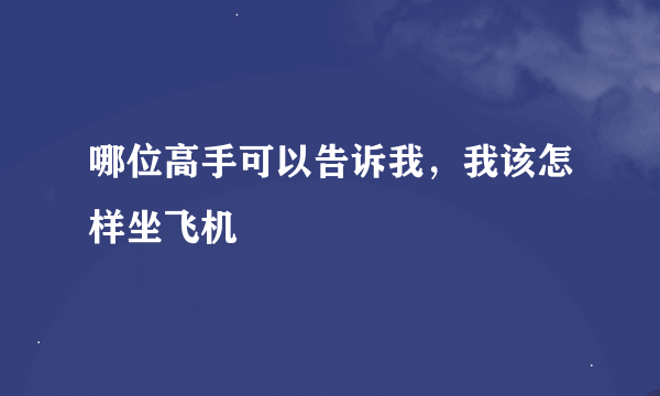 哪位高手可以告诉我，我该怎样坐飞机