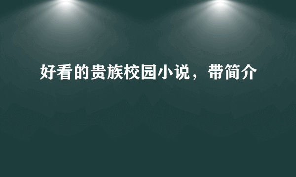 好看的贵族校园小说，带简介