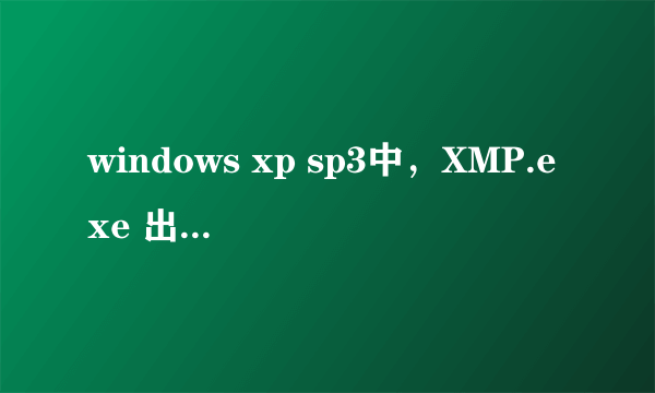 windows xp sp3中，XMP.exe 出现问题，己被关闭。每次开机都会出现这个窗口。