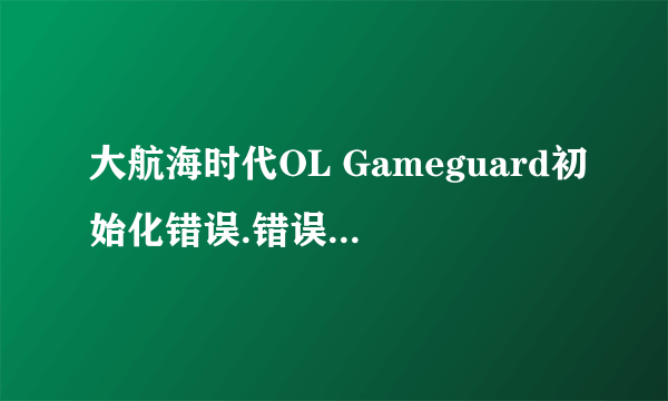 大航海时代OL Gameguard初始化错误.错误代码114 怎么解决？