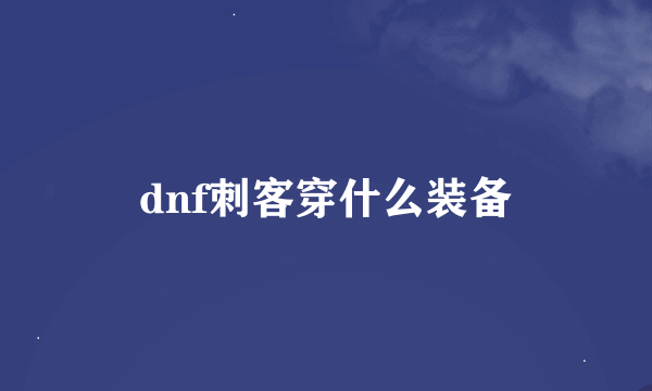 dnf刺客穿什么装备