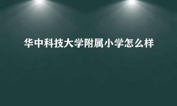 华中科技大学附属小学怎么样