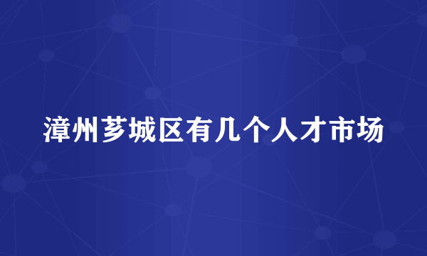 漳州芗城区有几个人才市场