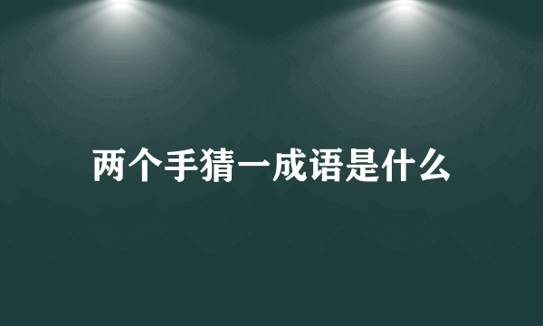 两个手猜一成语是什么