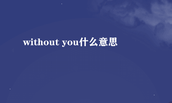 without you什么意思