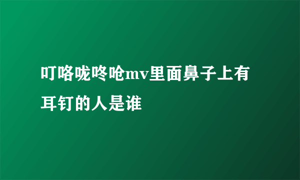 叮咯咙咚呛mv里面鼻子上有耳钉的人是谁