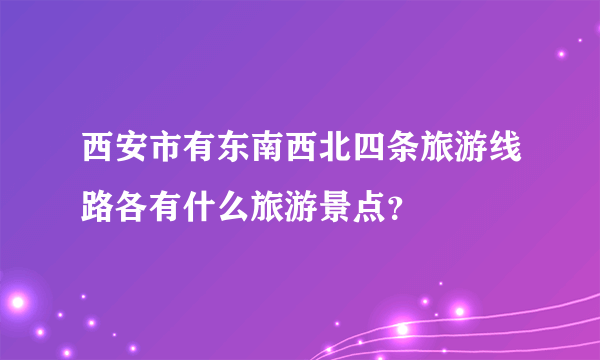 西安市有东南西北四条旅游线路各有什么旅游景点？