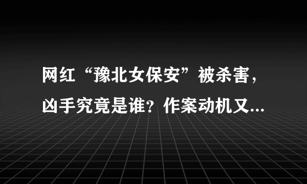 网红“豫北女保安”被杀害，凶手究竟是谁？作案动机又是什么？