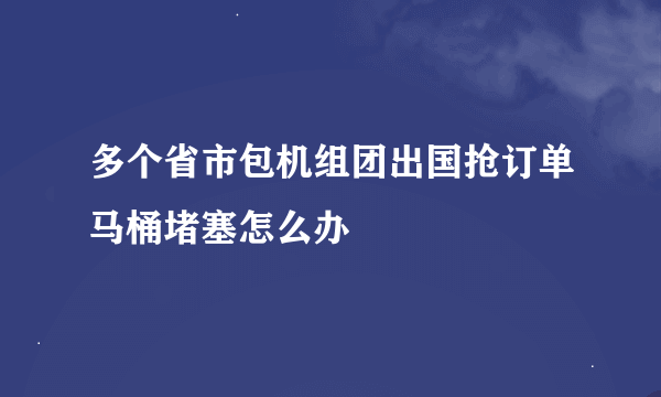 多个省市包机组团出国抢订单马桶堵塞怎么办