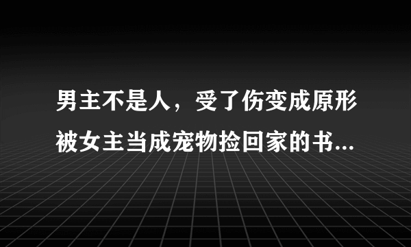 男主不是人，受了伤变成原形被女主当成宠物捡回家的书，貌似女主第一次是被强的，是甜文，有人知到名字...