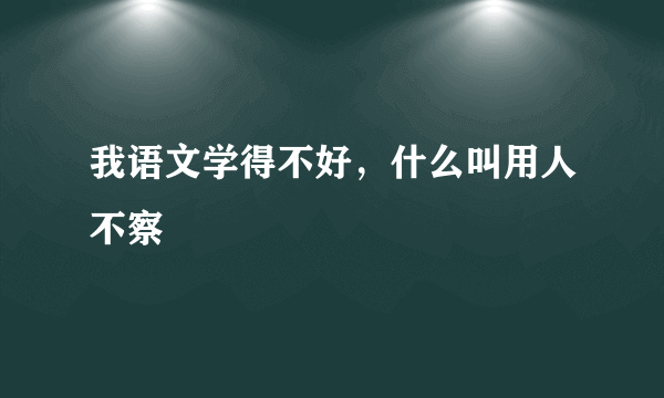 我语文学得不好，什么叫用人不察