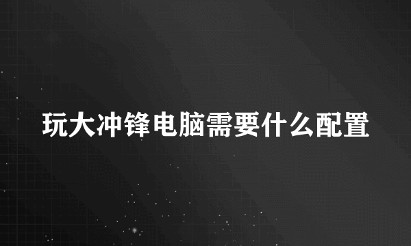 玩大冲锋电脑需要什么配置