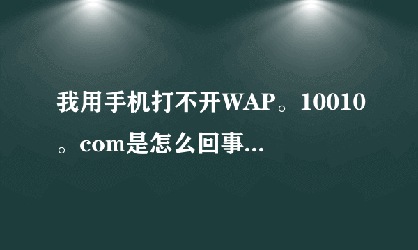 我用手机打不开WAP。10010。com是怎么回事儿啊？用电脑就能打开！ 手机布管用什么浏览器都是无法显示。