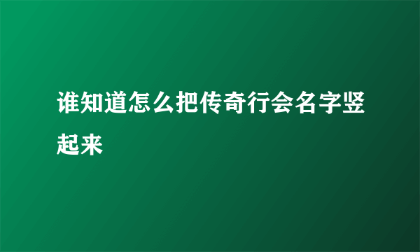 谁知道怎么把传奇行会名字竖起来