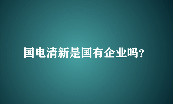 国电清新是国有企业吗？