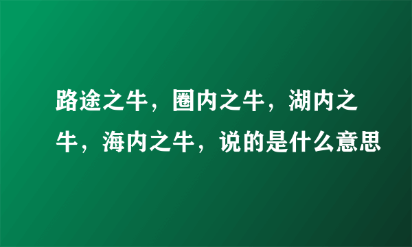 路途之牛，圈内之牛，湖内之牛，海内之牛，说的是什么意思