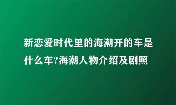 新恋爱时代里的海潮开的车是什么车?海潮人物介绍及剧照