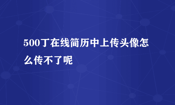 500丁在线简历中上传头像怎么传不了呢