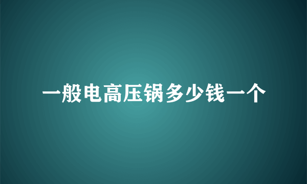 一般电高压锅多少钱一个