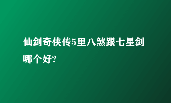 仙剑奇侠传5里八煞跟七星剑哪个好?